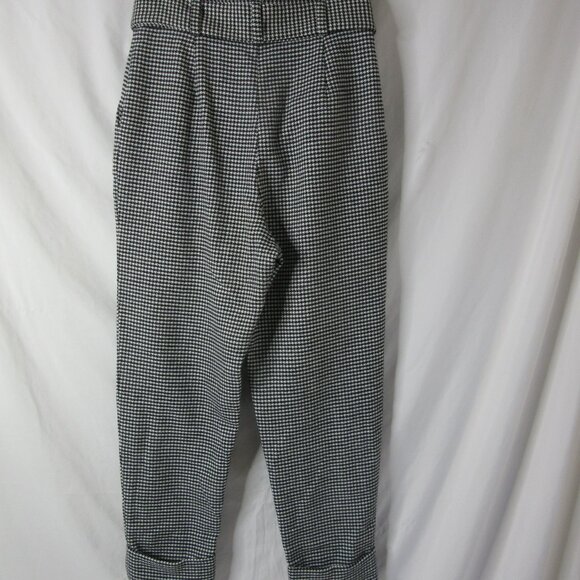 Free Press Clothing Dress Pants Houndstooth Black White Cuffed Size Small - Picture 9 of 10